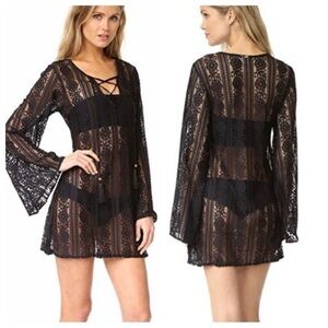 PILYQ Ariana Cover Up Tunic MID-432T Black Midnight Gold XS/Small {$144}